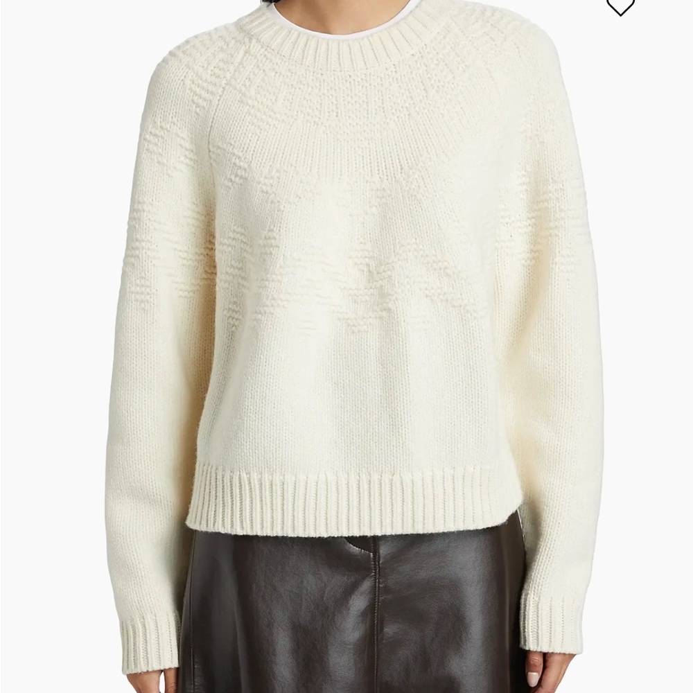 VINCE Ivory Textured Raglan 100% Wool Fair
Isle Sweater size L